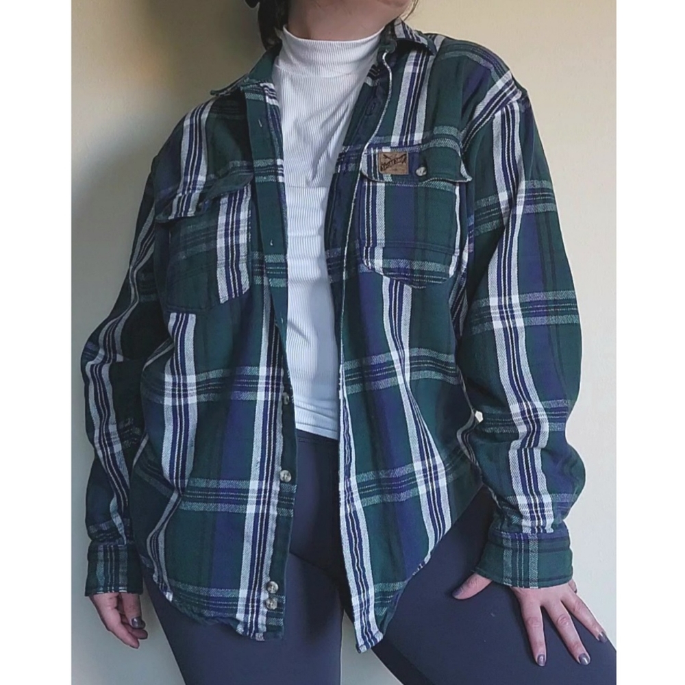 Vintage Eddie Bauer Sport Shop Button Up Cotton Flannel Shirt